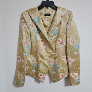 Vintage LanVie Elegant Embroidered Floral Blazer